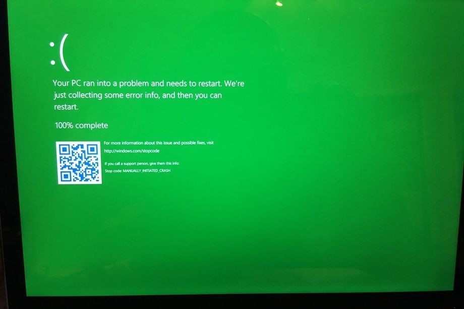 Microsoft заменит «синий экран смерти» на зелёный для пользователей-тестировщиков Windows
