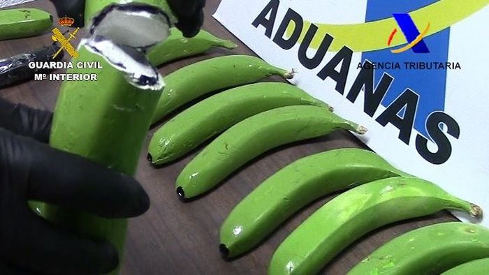 Испанская полиция обнаружила партию кокаина, спрятанную в поддельных бананах