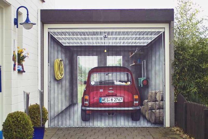 Необычные ворота для гаража