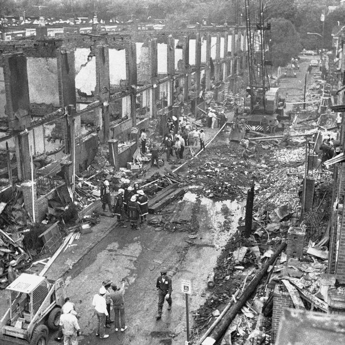 Западная Филадельфия после бомбардировки. 1985