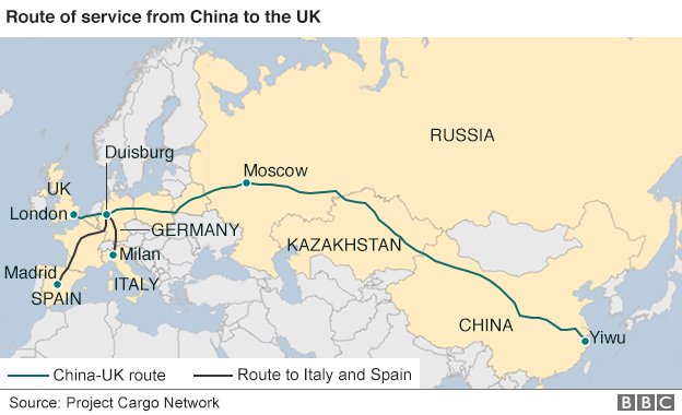 Поезд из Китая проехал 12 тысяч километров и впервые в истории прибыл в Великобританию