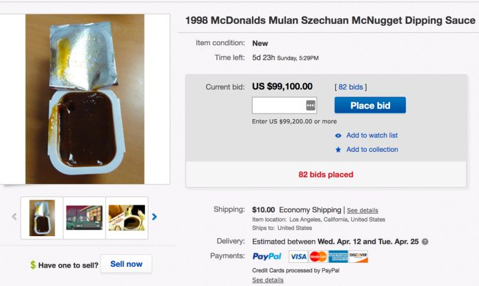 Сычуаньский соус из «Макдоналдса», упомянутый в мультфильме «Рик и Морти», продали за 15 000 долларов