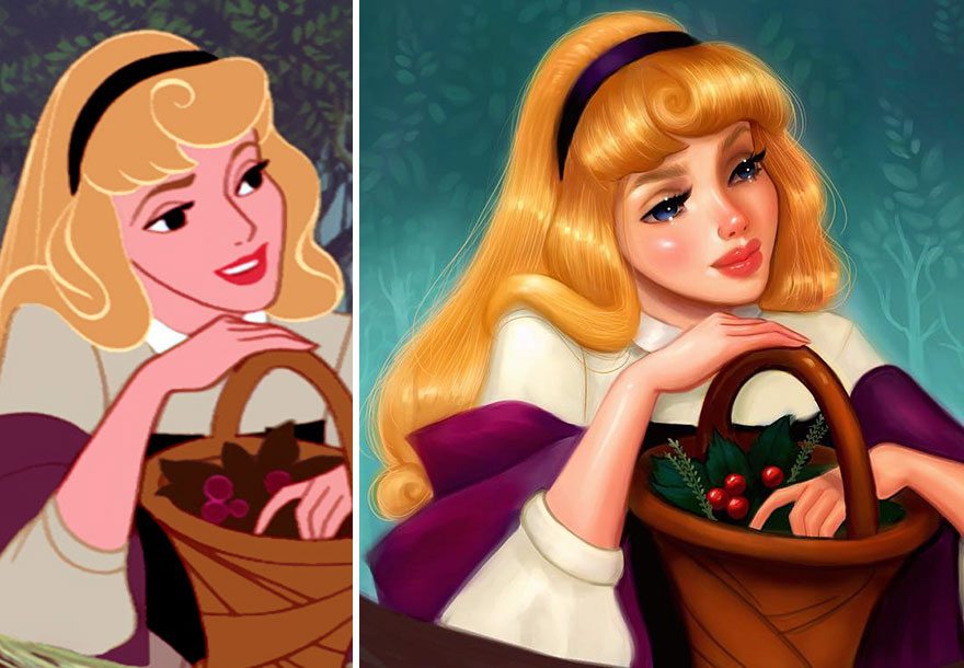 Иллюстратор создает реалистичных диснеевских принцесс