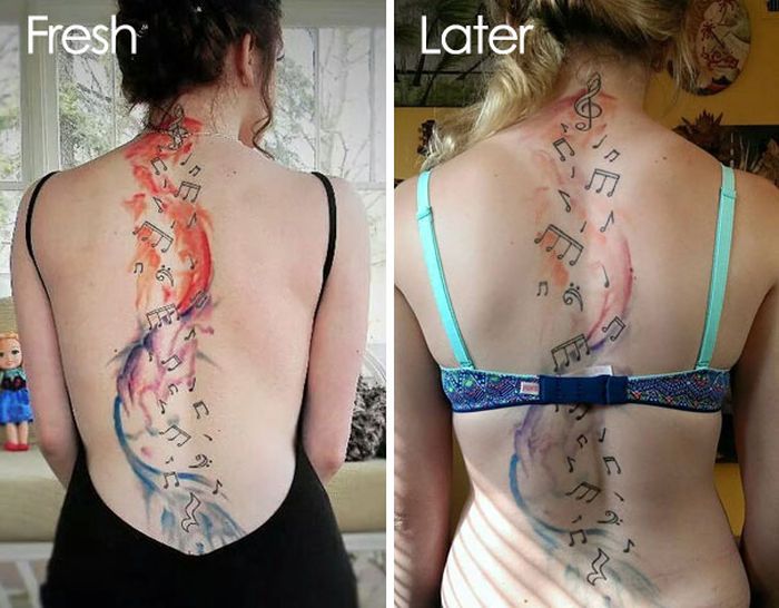 Как выглядят татуировки спустя время 