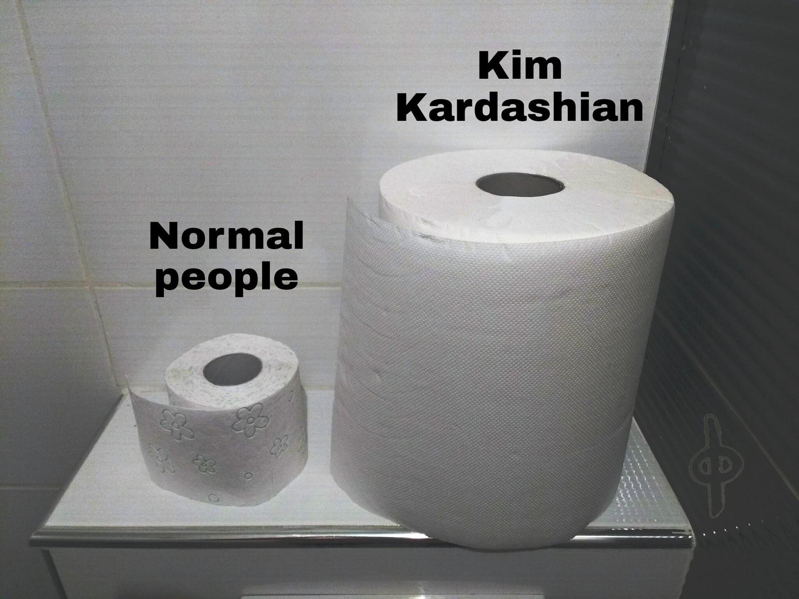 Туалетная бумага нормального человека и Ким Кардашьян