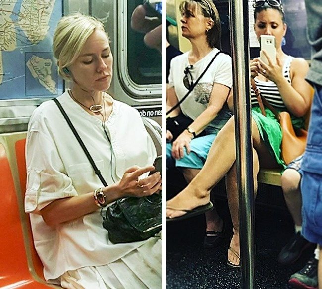 Поклонница сделала снимок Наоми Уоттс в метро и выложила в интернет