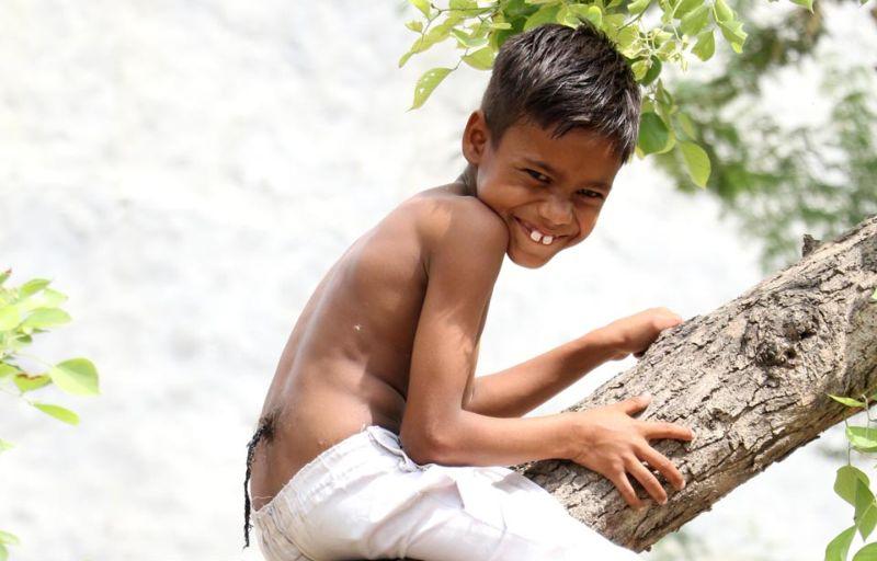 В Индии мальчику с хвостом поклоняются как богу-обезьяне