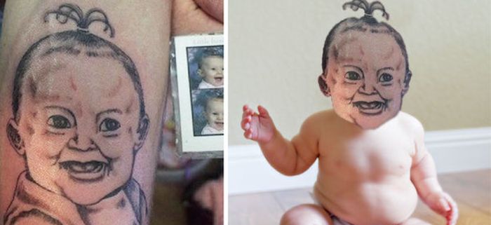 Неудачные татуировки с лицами людей и головами животных 