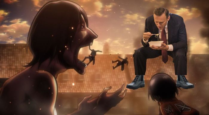 Навальный с лапшой «Доширак» стал героем фотожаб 
