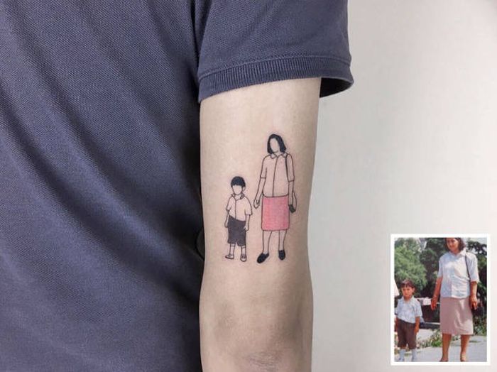 Турецкий тату-мастер превращает памятные фотографии в татуировки 