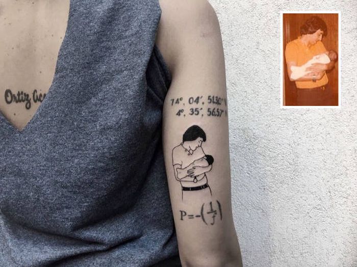 Турецкий тату-мастер превращает памятные фотографии в татуировки 