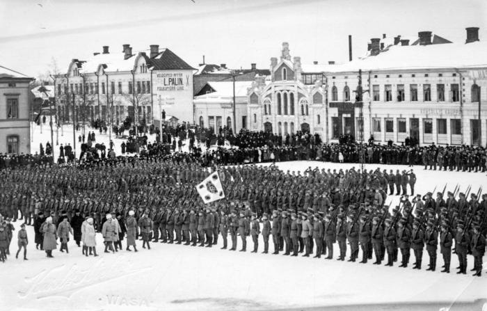 Парад егерей, 1918 год, Вааса, Финляндия