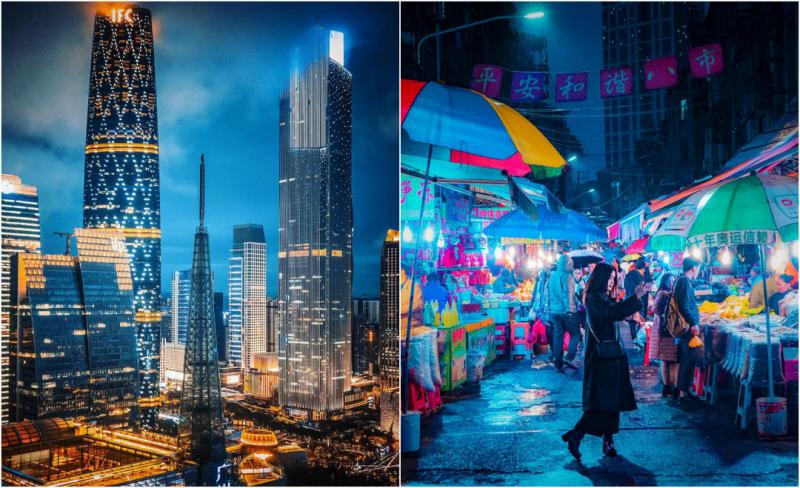 Ночные улицы китайских городов на снимках Виктора Чанга