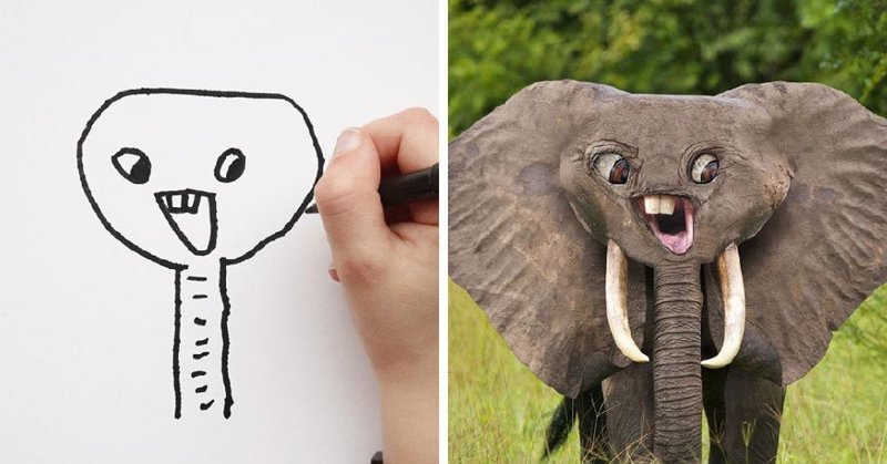 Что будет, если оживут детские рисунки: 20 смешных фото