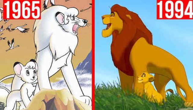 Японское аниме "Белый лев Кимба" и мультфильм "Король Лев"