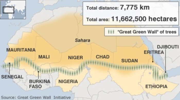 Уже «построено» 15% Великой Зеленой Стены в Сахаре