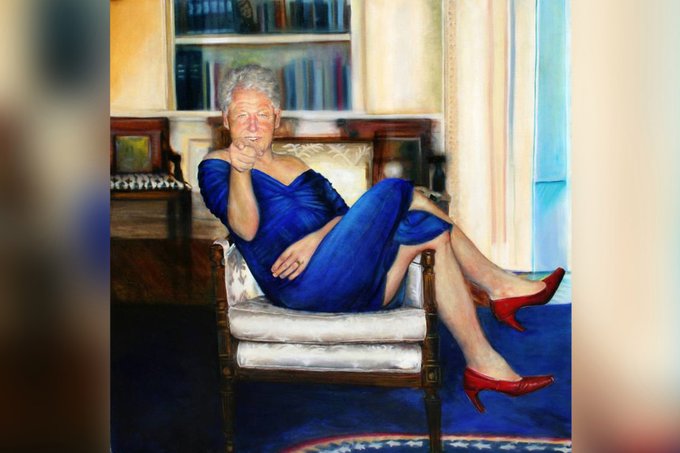 В доме миллиардера-педофила Джеффри Эпштейна нашли портрет Билла Клинтона в женской одежде
