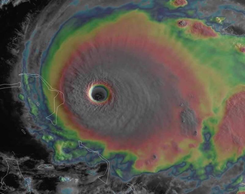 Ураган "Дориан", вид из космоса, 1 сентября 2019