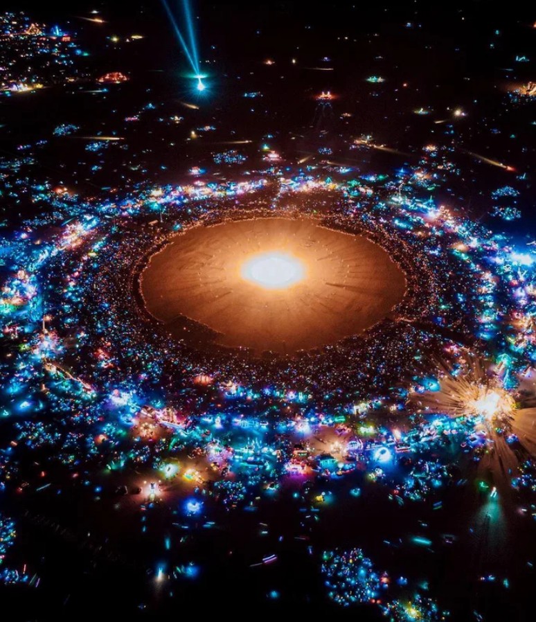 Фестиваль "Burning Man", вид сверху.