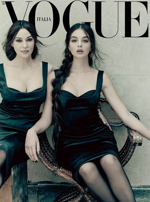 Моника Беллуччи со своей дочерью Девой Кассель на июльской обложке Vogue Italia
