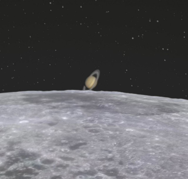 Сатурн спрятался за Луной