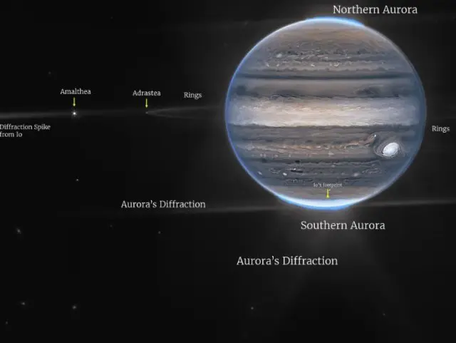 NASA показало свежие снимки Юпитера, сделанные при помощи телескопа Джеймса Уэбба