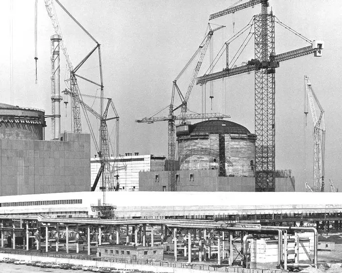 Строительство Запорожской АЭС, 1980–е годы, УССР, Запорожская область, Энергодар
