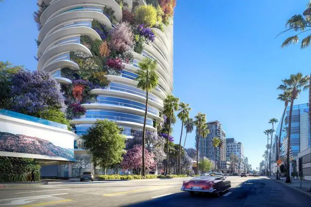 В Штатах представили "зеленый" фасад на новой офисной башке The Star в Лос-Анджелесе.