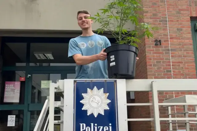 Полиция в Германии помогла вернуть украденный куст конопли
