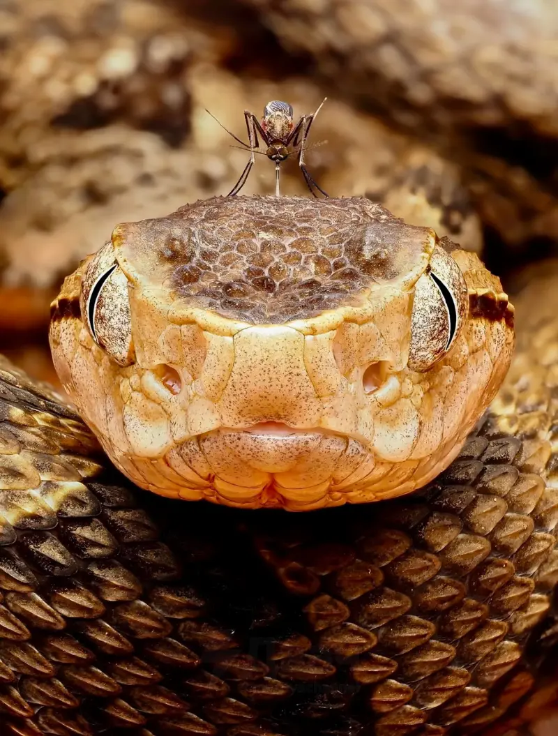 Французский фотограф дикой природы заснял уникальные кадры — комар сосёт кровь у змеи