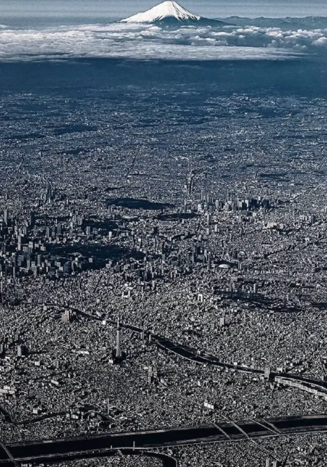 Вид на Токио с высоты птичьего полета